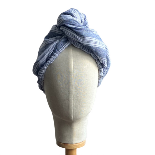 Hammam & Waffle Towel Hair Turban - Dark Blue