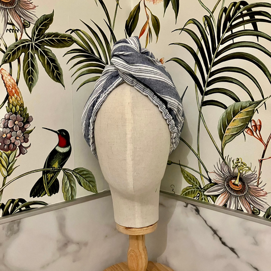 Hammam & Waffle Towel Hair Turban - Dark Blue