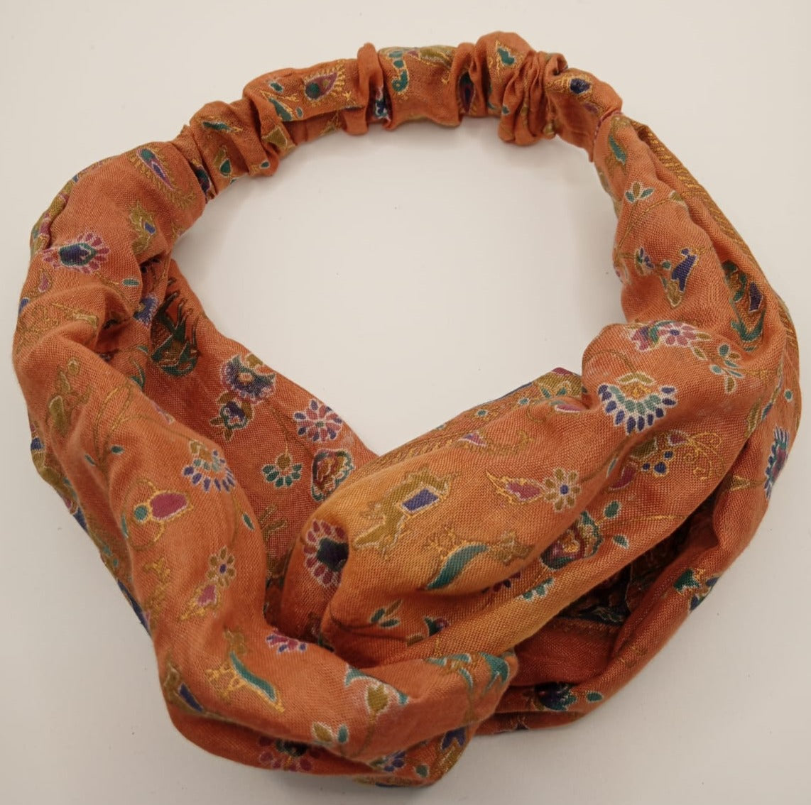 Orange Turban Headband With Beautiful Animal Motifs