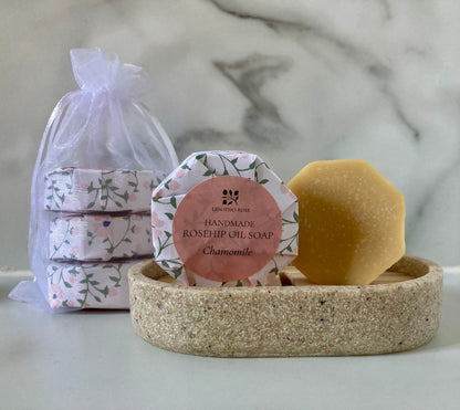 Trio of Chamomile Rosehip Oil Guest Soap