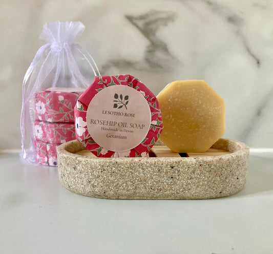 Trio of Geranium Rosehip Oil Guest Soap