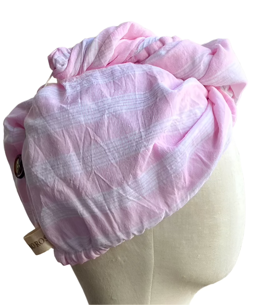 Hammam & Waffle Towel Hair Turban - Pink